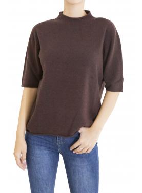 Maglia mezzo collo a maniche 3/4 morbida  misto cashmere 